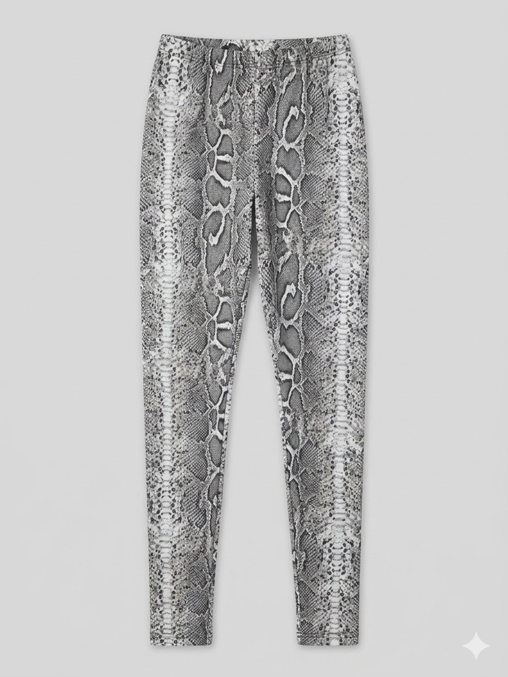 High-Waist Snake-Print Leggings in Gray